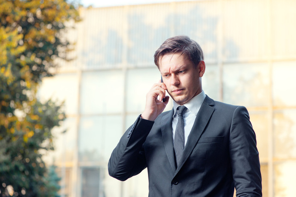 Businessman talking on the mobile phone - Foto, afbeelding