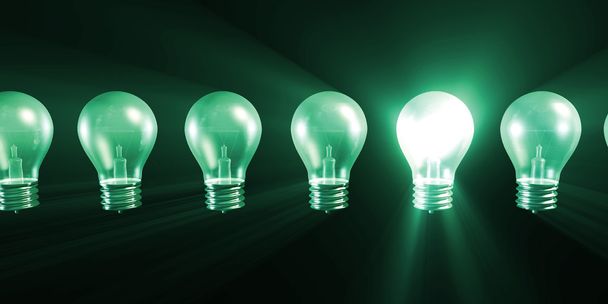 Glowing Light Bulb as a Concept - Photo, Image