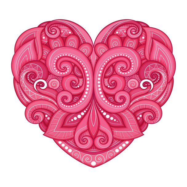 Decorative Colored Abstract Heart - Vektor, kép