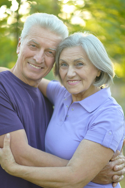mature couple   in summer park - Photo, image