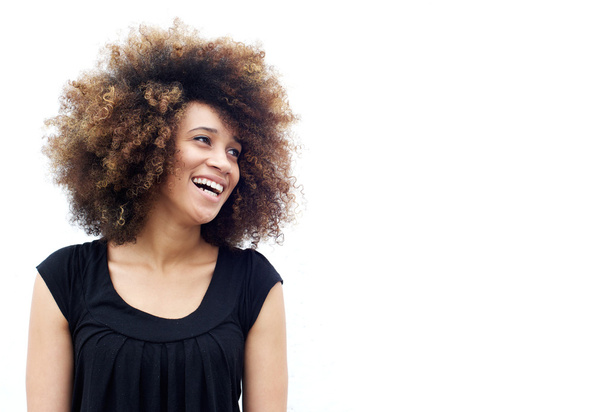 Afrikalı-Amerikalı kadın gülüyor - Fotoğraf, Görsel