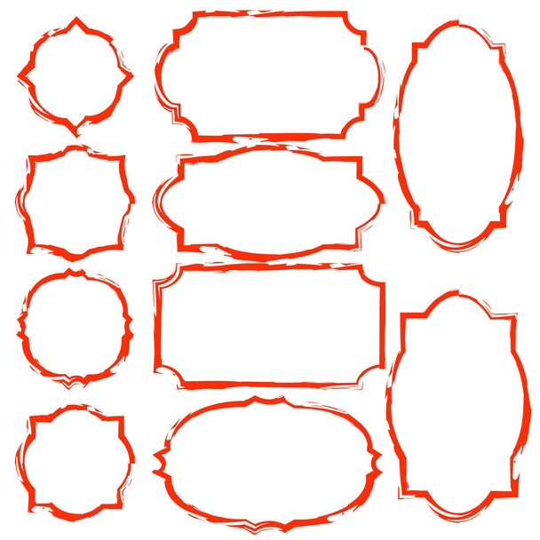 einfacher roter Grunge dicker Rahmen - Vektor, Bild