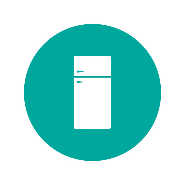 Symbol des Kühlschranks auf Hochglanz-Knopf. Folge 10 - Vektor, Bild