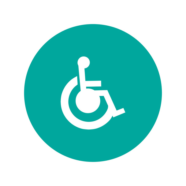 ανάπηρος επίπεδη απλού εικονιδίου - Διάνυσμα, εικόνα