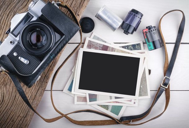 Fotoğraf ve eski fotoğraf makinesi yığını - Fotoğraf, Görsel