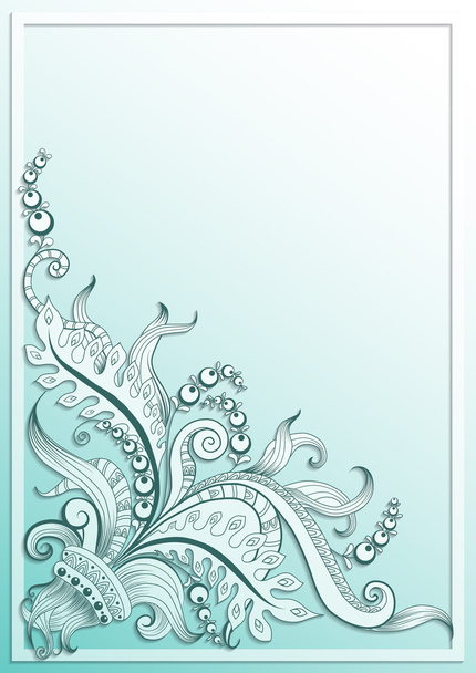 Frame with hand-drawing graphic sketch - Vector, imagen