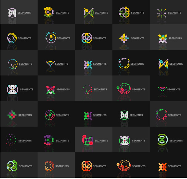 Sada Lineární vektorové logotypy, Geometrická abstraktní symboly, elegantní ikony - Vektor, obrázek