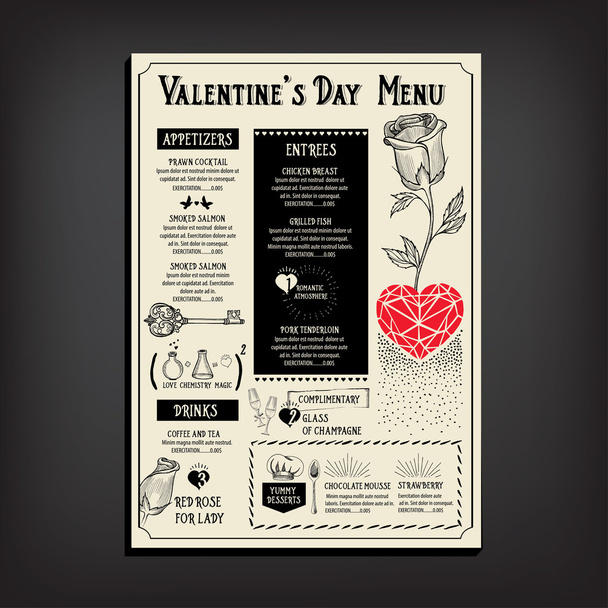 Valentine's day invitation flyer - Vektor, obrázek