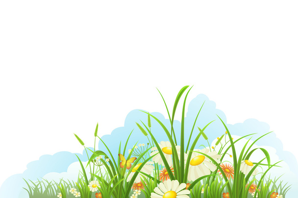 Spring meadow banner - Vektor, Bild