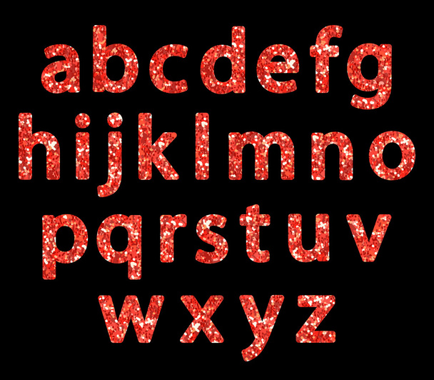 Винтажные буквы красного блеска
 - Вектор,изображение