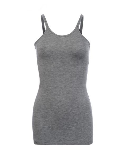 Cut-out of Plain Grey Strap Top on Invisible Mannequin - Photo, Image
