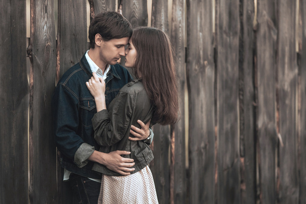 Beautiful young couple in love outdoors - Valokuva, kuva