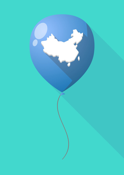 Καιρό σκιά μπαλόνι με ένα χάρτη της Κίνας - Διάνυσμα, εικόνα