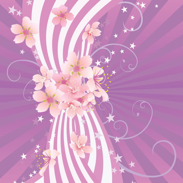 άνοιξη υπόβαθρο για τον σχεδιασμό των λουλουδιών. εικονογράφηση φορέας - Διάνυσμα, εικόνα