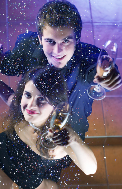 Couple at celebration with glasses of champagne - Foto, Imagem