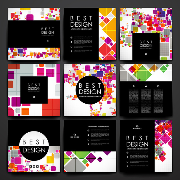 Set of templates in abstract style - Vector, Image