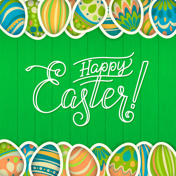 Happy easter Card with Easter eggs. - Vector, Image