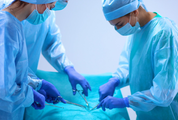 Teamchirurg aan het werk in de operatiekamer. - Foto, afbeelding