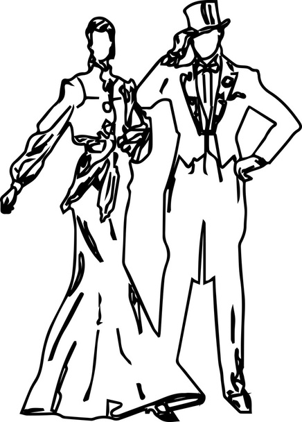 Пані та панове мода 19-го століття
 - Вектор, зображення