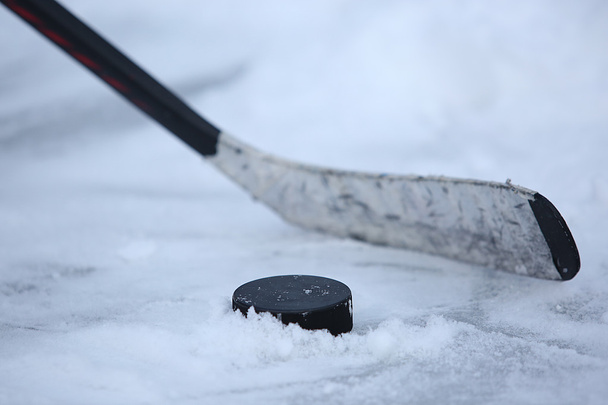 Hockey Stick and Puck - Photo, Image