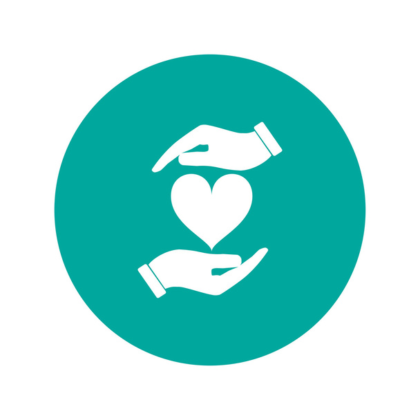 Vector icon - hands holding heart - Vector, Image
