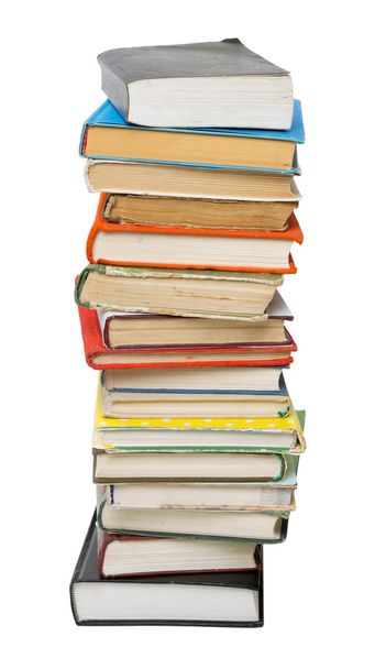 Stack of colorful books isolated on white background. Back to school. Copy space for text - Foto, imagen