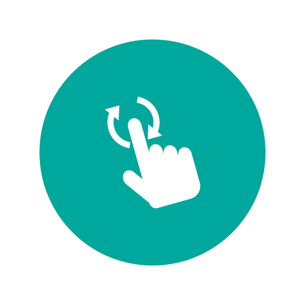 Illustration vectorielle emblème signe. Main avec toucher un bouton ou un doigt pointeur
. - Vecteur, image