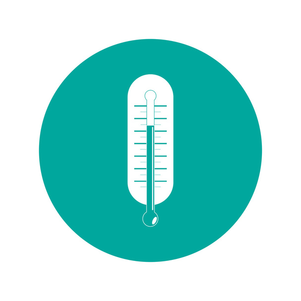 Flat style with long shadows, thermometer vector icon illustration. - Vettoriali, immagini