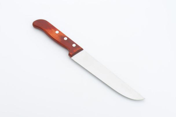 Cuchillo para cortar mango de madera
 - Foto, Imagen