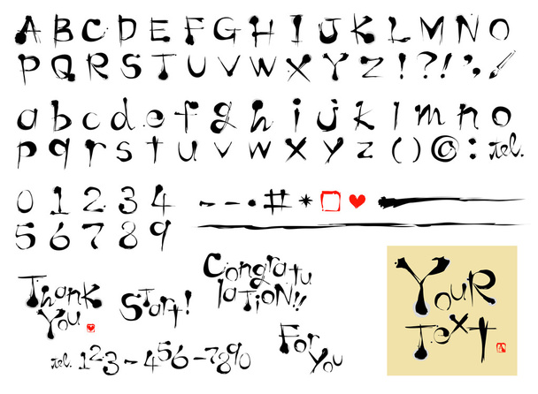 Kalligráfia betűtípusok - Vektor, kép