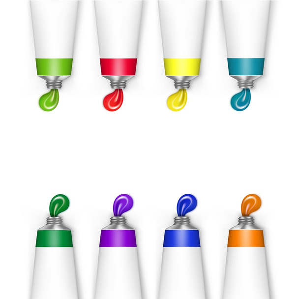 Tubos coloridos vetoriais de pintura isolados em branco
 - Vetor, Imagem
