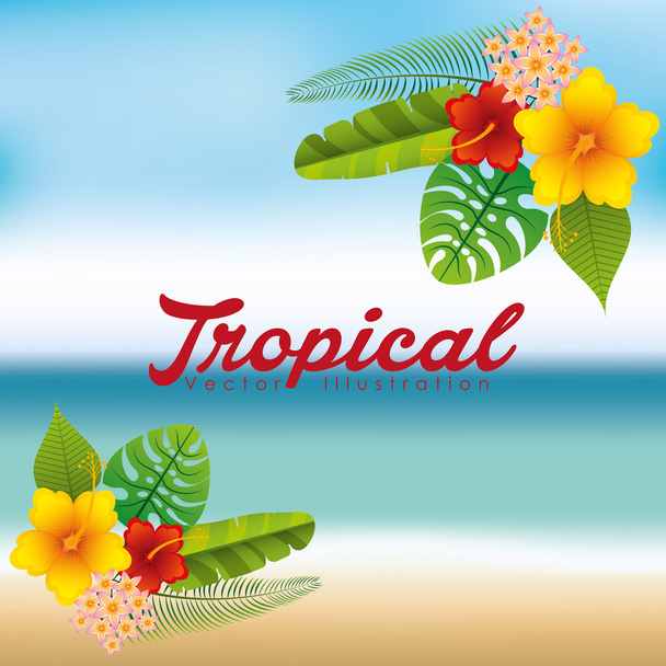 trópusi paradicsomban design - Vektor, kép