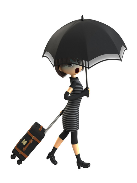 Жінка, що носить сумку з парасольками
 - Фото, зображення
