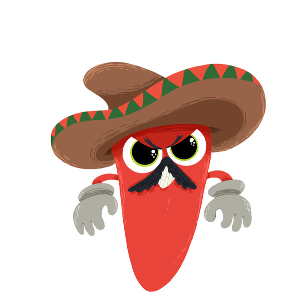 Cartoon Mexicaanse peper - Foto, afbeelding