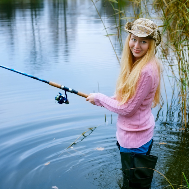 Woman Fishing - Photo, Image