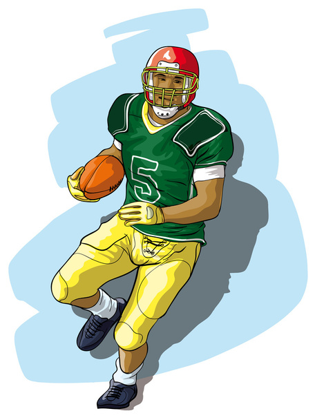 ボールとカレッジ フットボールの選手 - ベクター画像