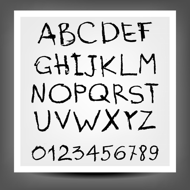 Handwritten English alphabets and digits - Vector, Image