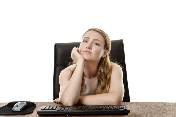 business woman sitting at desk - Photo, Image