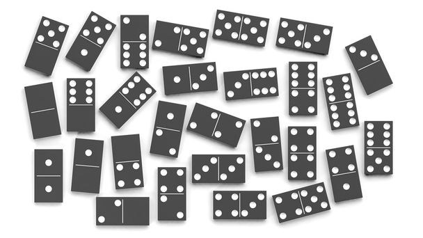 Black domino tiles set, isolated on white background - Foto, afbeelding