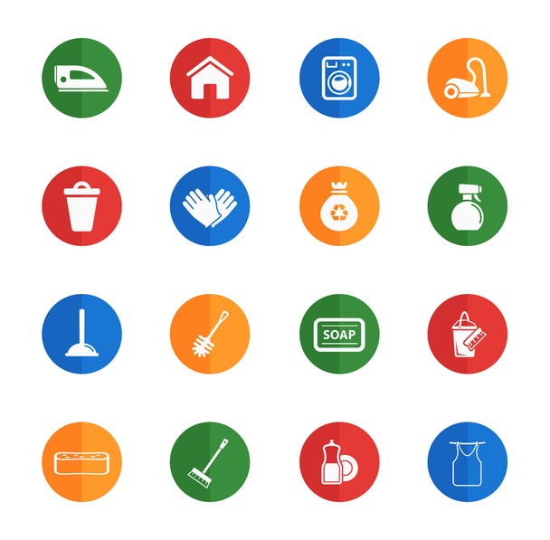 Cleaning service simply icons - Vector, Image