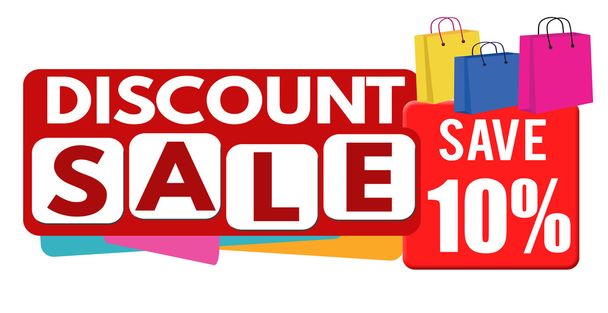 Discount sale banner or label - Vector, Image