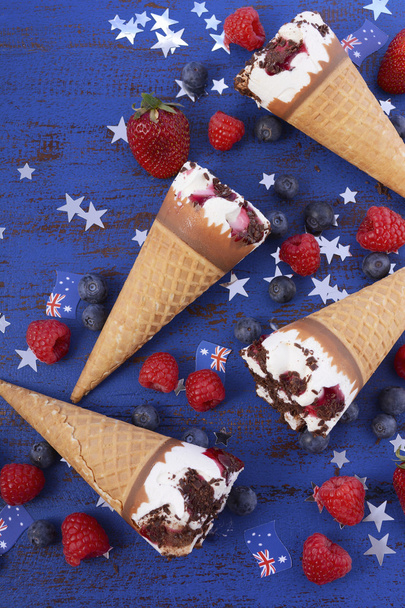 Happy Australia fête cônes de crème glacée
. - Photo, image