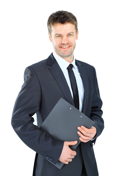 Portrait of a happy mature business man looking confident agains - Foto, afbeelding