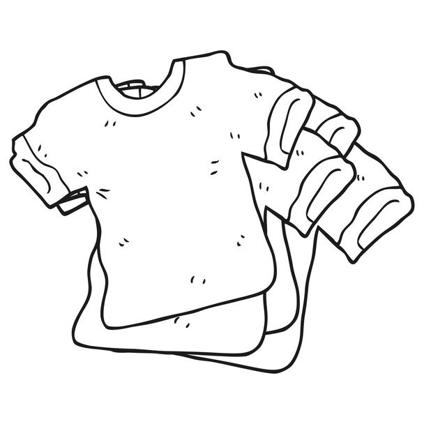 siyah beyaz çizgi film t shirt - Vektör, Görsel