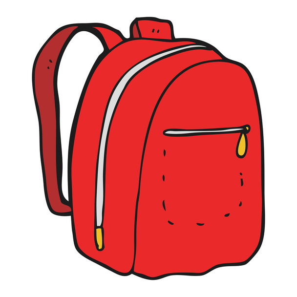 freehand drawn cartoon rucksack - Vector, Image