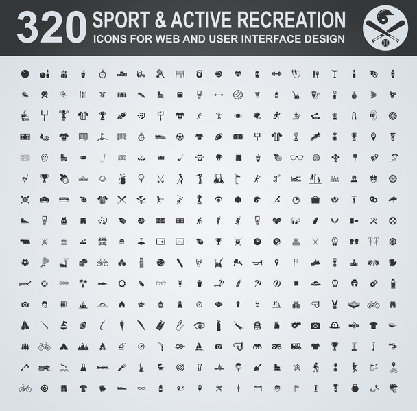 Набор икон спорта и активного отдыха
 - Вектор,изображение