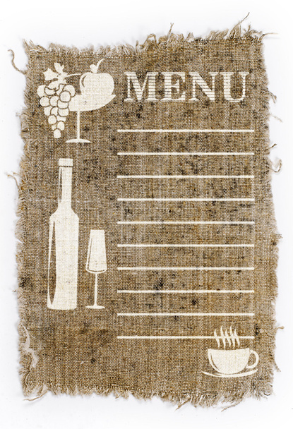 Menu painted on an old canvas - Photo, Image