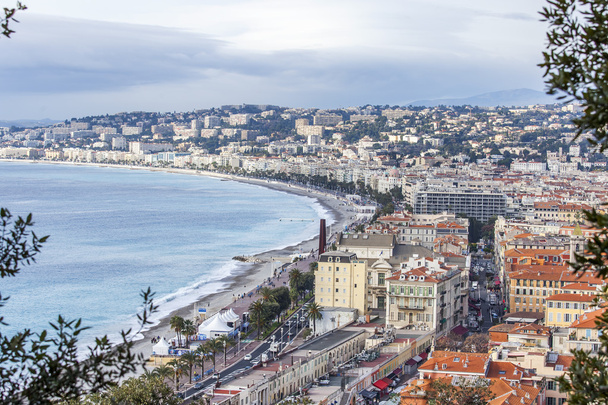NICE, FRANCE, on JANUARY 13, 2016. City landscape. Promenade des Anglais. Winter day. - Фото, зображення