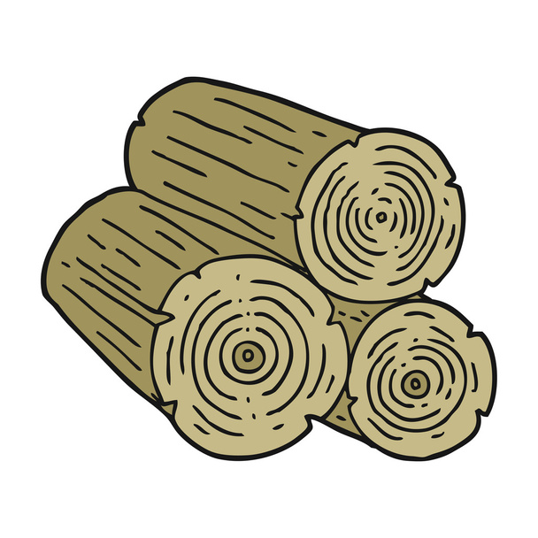freehand drawn cartoon logs - Vector, afbeelding