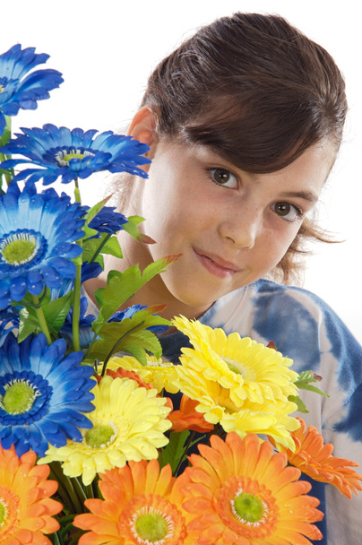 dívka s květinami - Fotografie, Obrázek